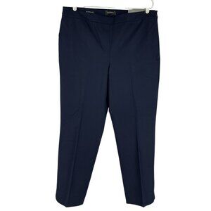Talbots Women's Stretch Slim Leg Zip Side Navy Chatham Ankle Pants Size 16 NWT